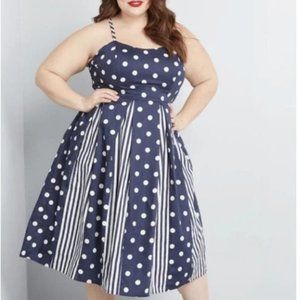 Modcloth  Celebrated Style Fit and Flare Midi Dress, sz 20
